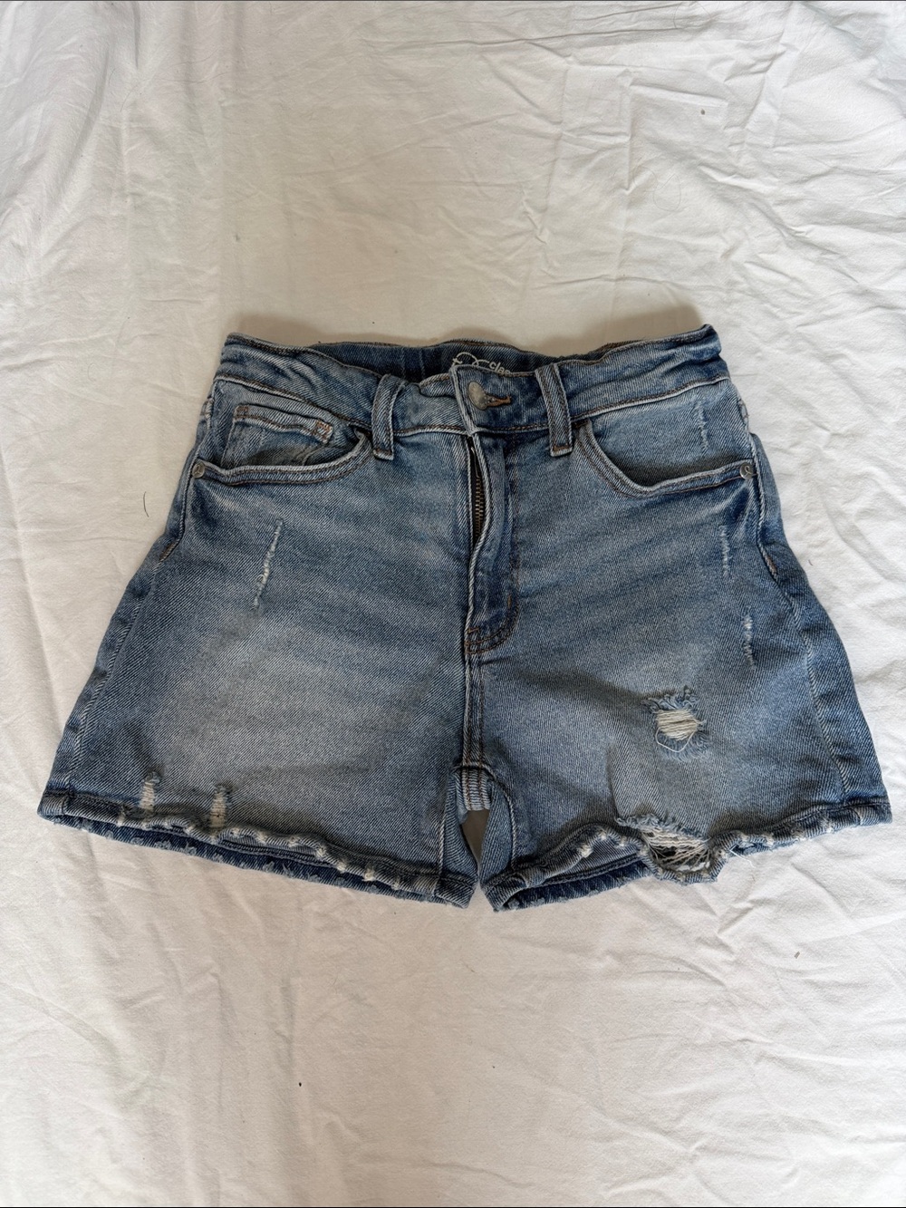 art class Light Blue Distressed Denim Shorts